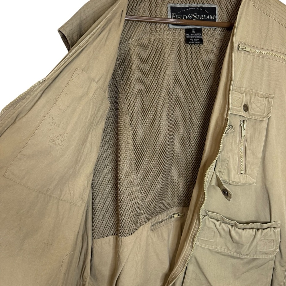Field & Stream Fishing Vest Men's Multi Pocket Wading Vest Khaki Camping Sz XXL - Picture 7 of 9